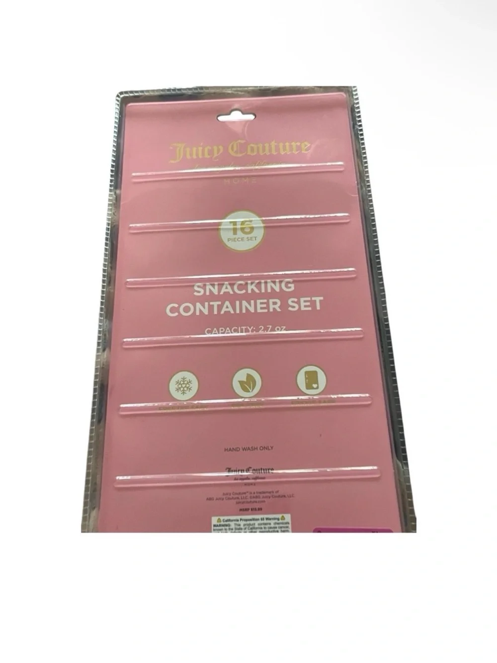 Juicy Couture Pink Heart Snack Containers - 16pc Set